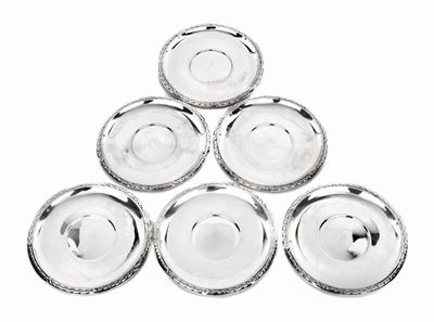 Sei Piattini in Argento 800/000, Fine del XIX/inizi XX Secolo