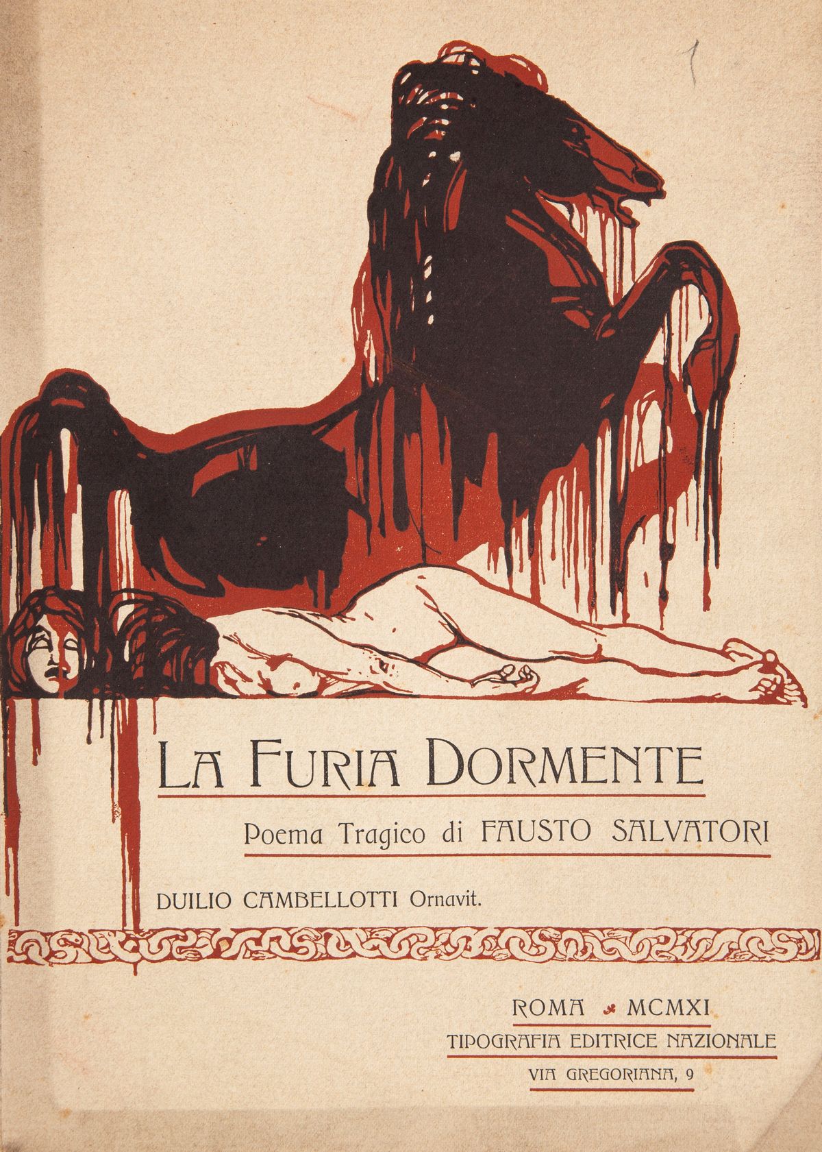 Fausto Salvatori - la Furia Dormiente Poema Tragico. Duilio Cambellotti Ornavit