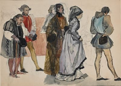 Studio di Figure in Costume Rinascimentale