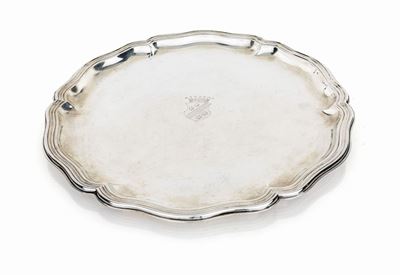 Piatto in Argento 830/1000, Germania, Post 1888, H.j. Wilm (berlino) Nr. 5920, Realizzato Dall'ar...