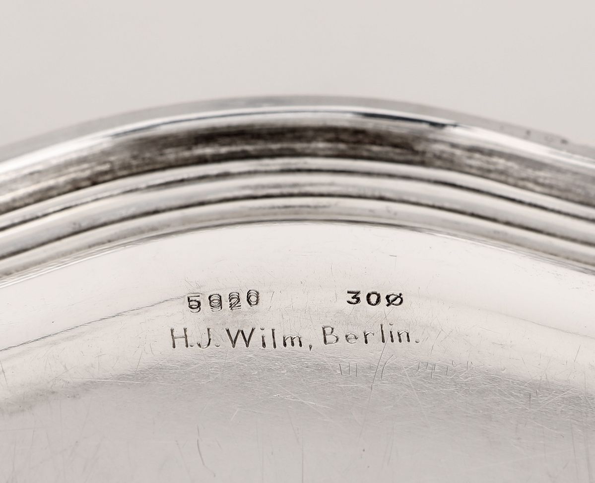 Piatto in Argento 830/1000, Germania, Post 1888, H.j. Wilm (berlino) Nr. 5920, Realizzato Dall'ar...