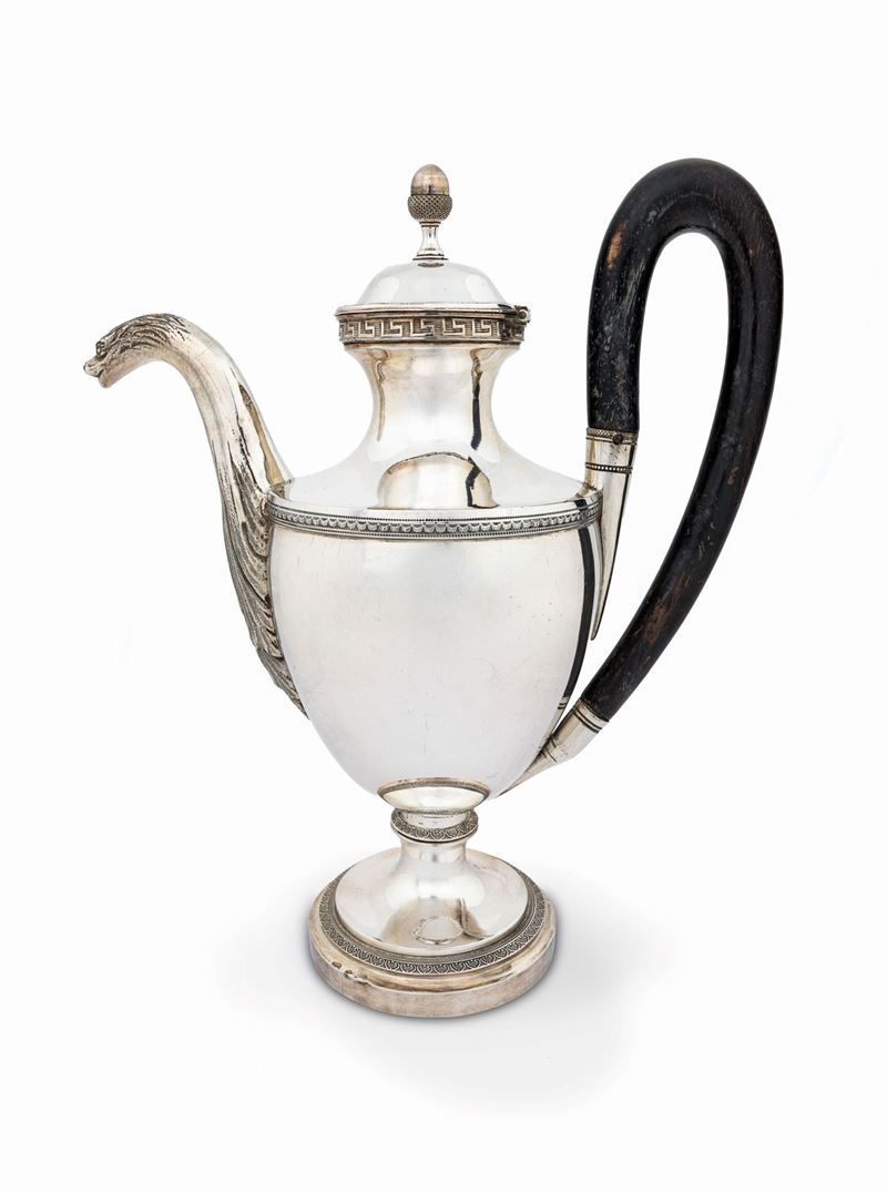 Caffettiera in Argento, Perugia, Dopo il 1815, Argentiere Gaetano Rancini (attivo dal 1811 al 184...