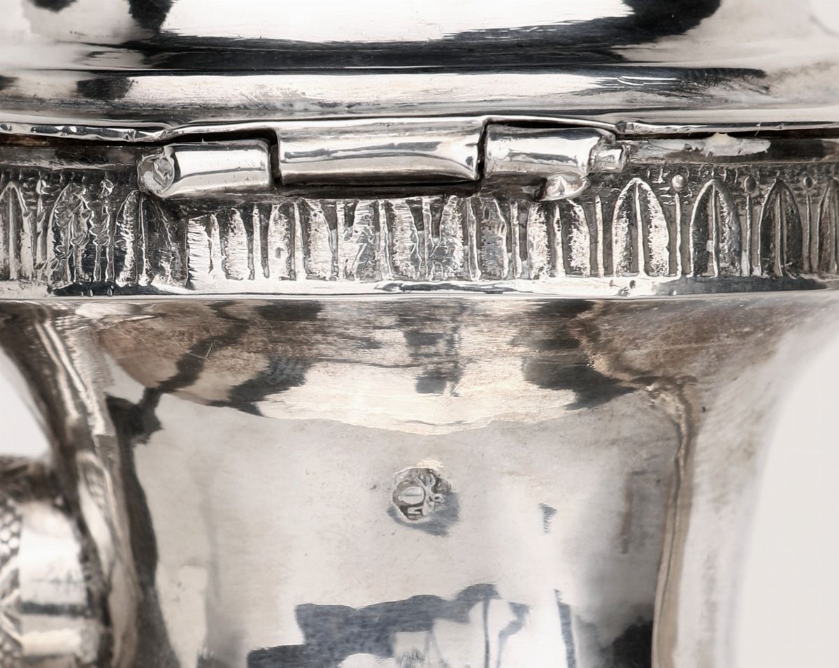 Caffettiera in Argento, Roma, Stato Pontificio, Dopo il 1815, Argentiere Stefano II Sciolet (atti...