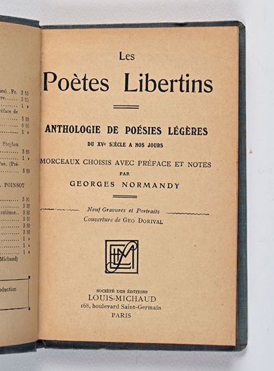 Normandy, Georges - Les Poètes Libertins. Anthologie De Poésies Légères Du Xve Siècle a Nos Jours