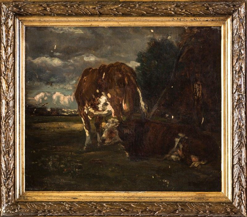 Scuola di Barbizon - Mucche al Riposo