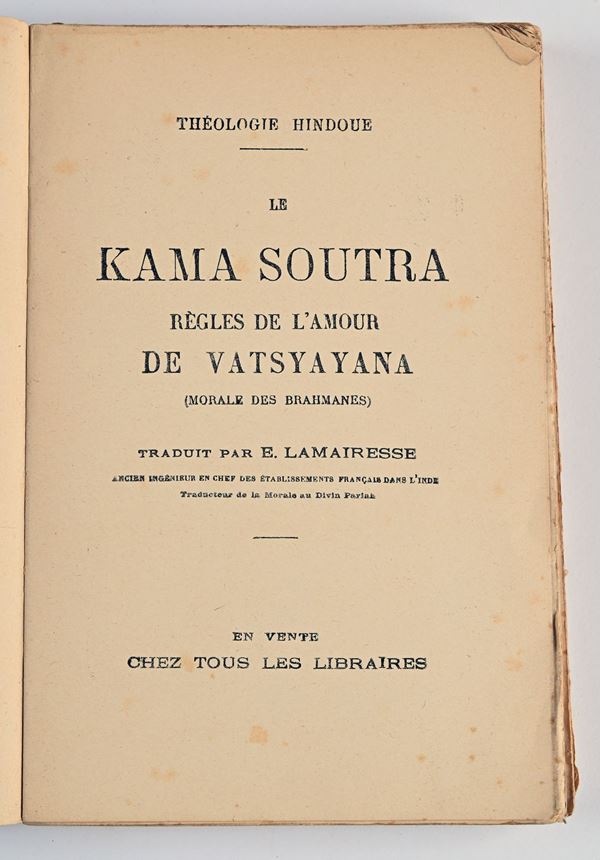 VATSYAYANA - LE KAMA SOUTRA REGLES DE L’AMOUR