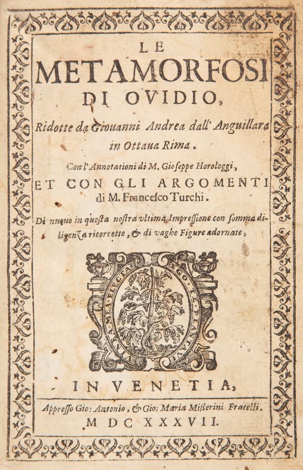 Ovidio - Le Metamorfosi. Ridotte da Giovanni Andrea dall