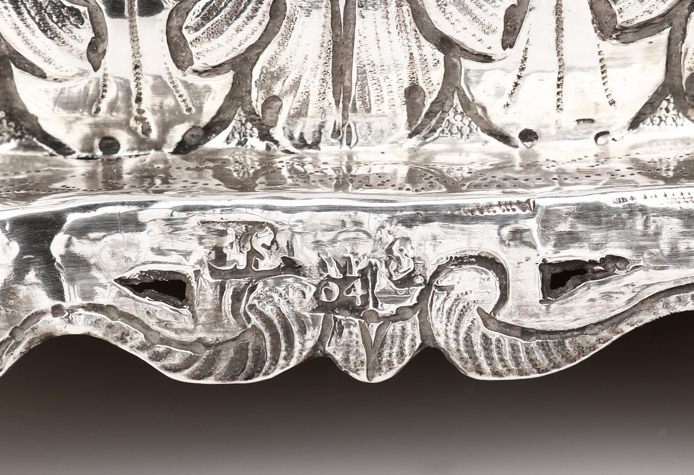 Portapalme in Argento Sbalzato ed Inciso, Napoli, 1804