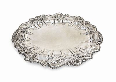 Vassoio Ovale in Argento 800/000, Fine XIX/inizi XX Secolo