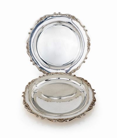 Coppia di Piatti da Portata in Argento 800/000, Frugoni