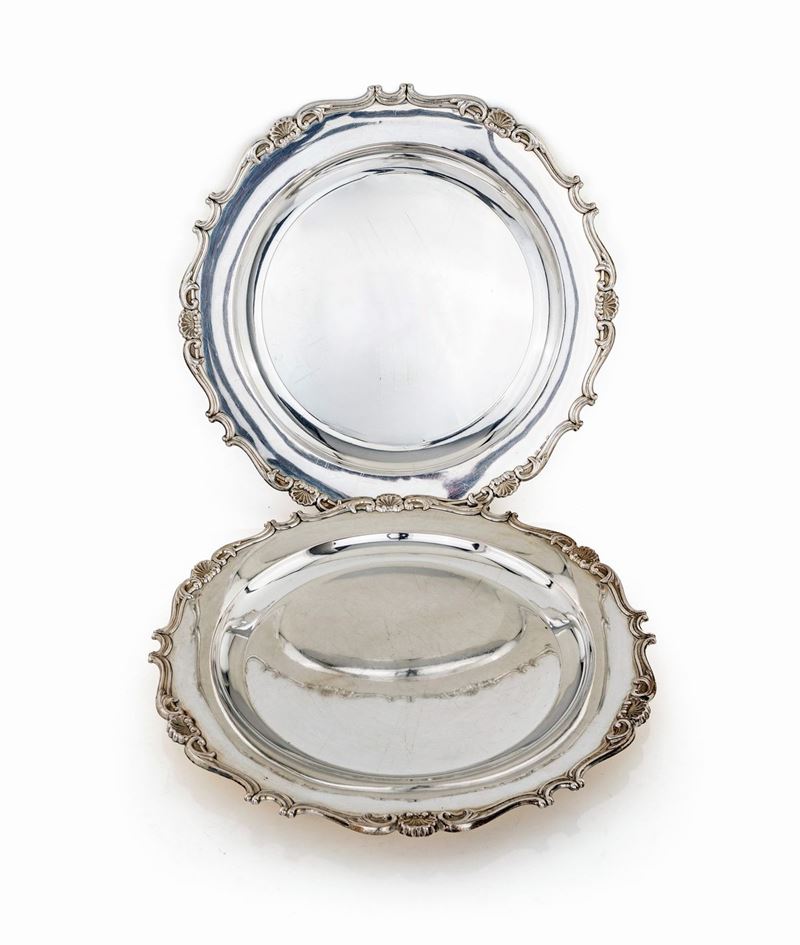 Coppia di Piatti da Portata in Argento 800/000, Frugoni