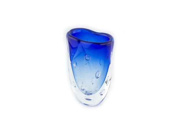 VASO IN CRISTALLO BLU