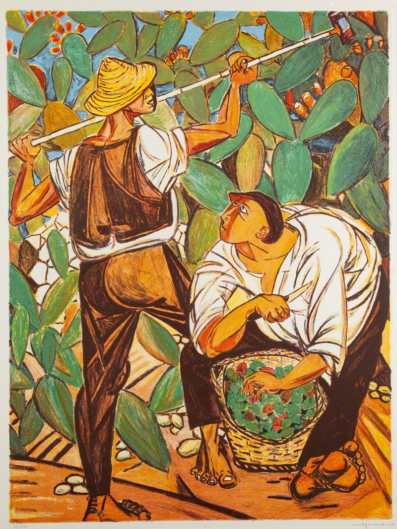 Giuseppe Migneco - La Raccolta dei Fichi D'india