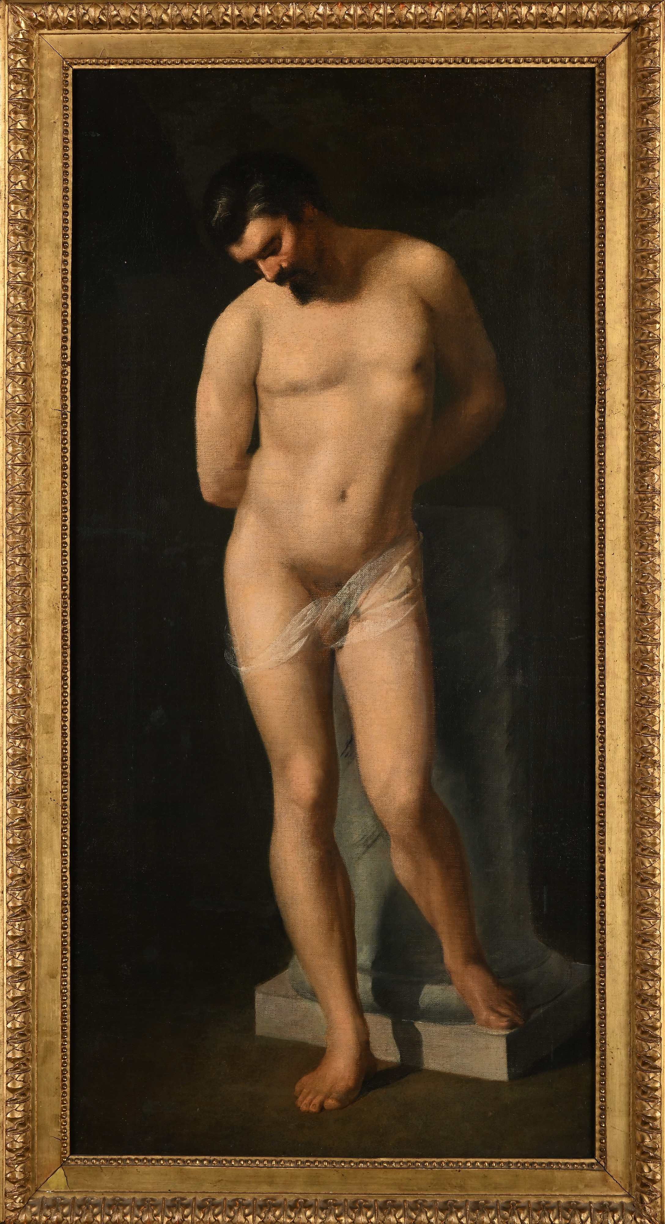 Luigi Sabatelli - Nudo Accademico Poggiato alla Colonna