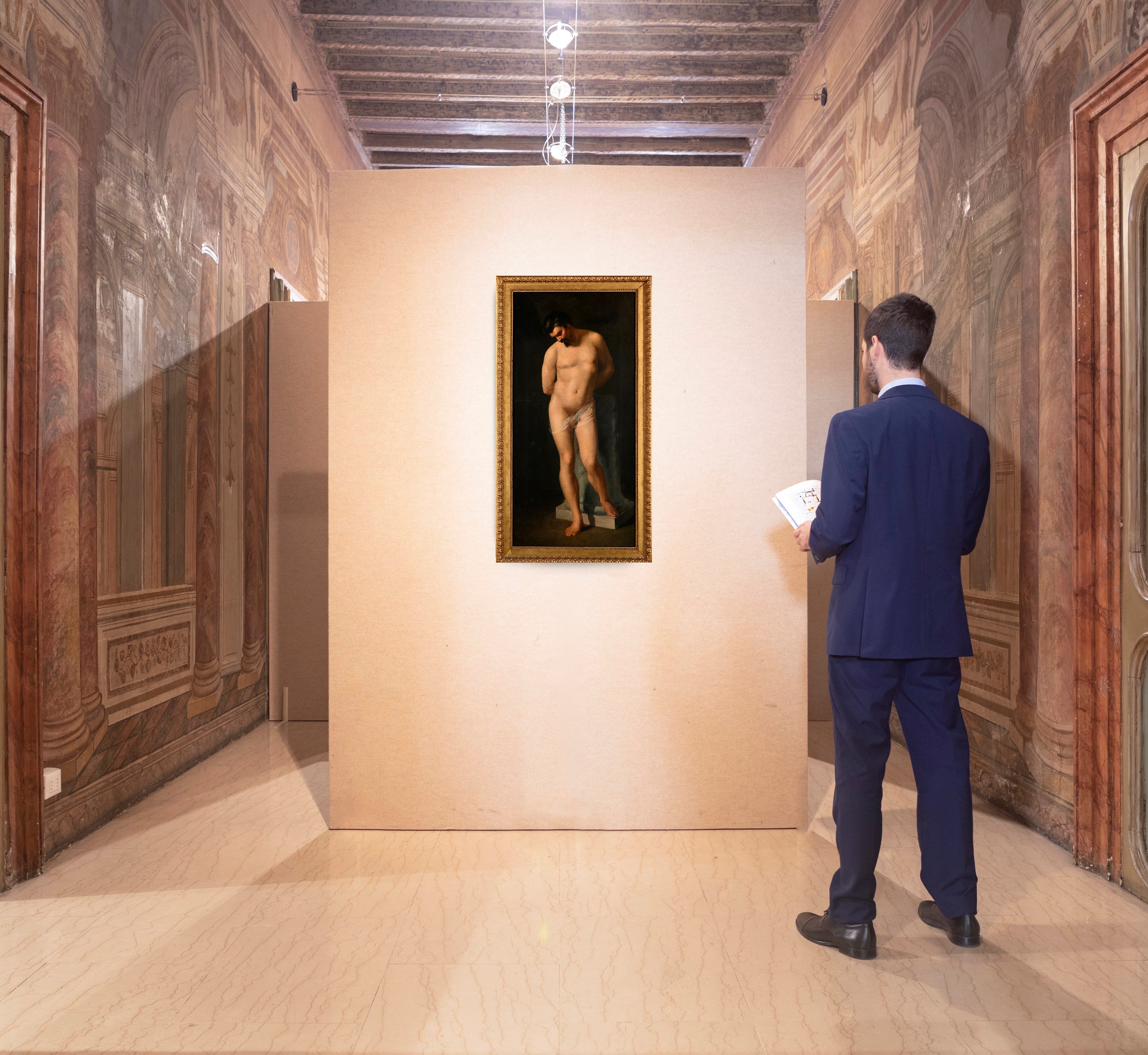 Luigi Sabatelli - Nudo Accademico Poggiato alla Colonna