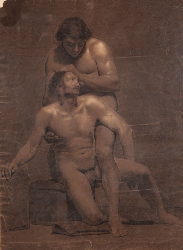 Vincenzo Camuccini - Studio accademico di due nudi maschili