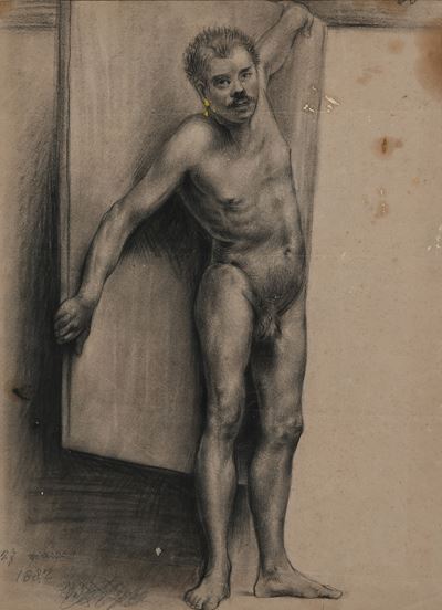 Nudo Accademico, carboncino su carta