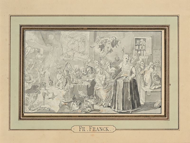 Frans Francken II - La cucina della strega, china e inchiostro diluito su carta