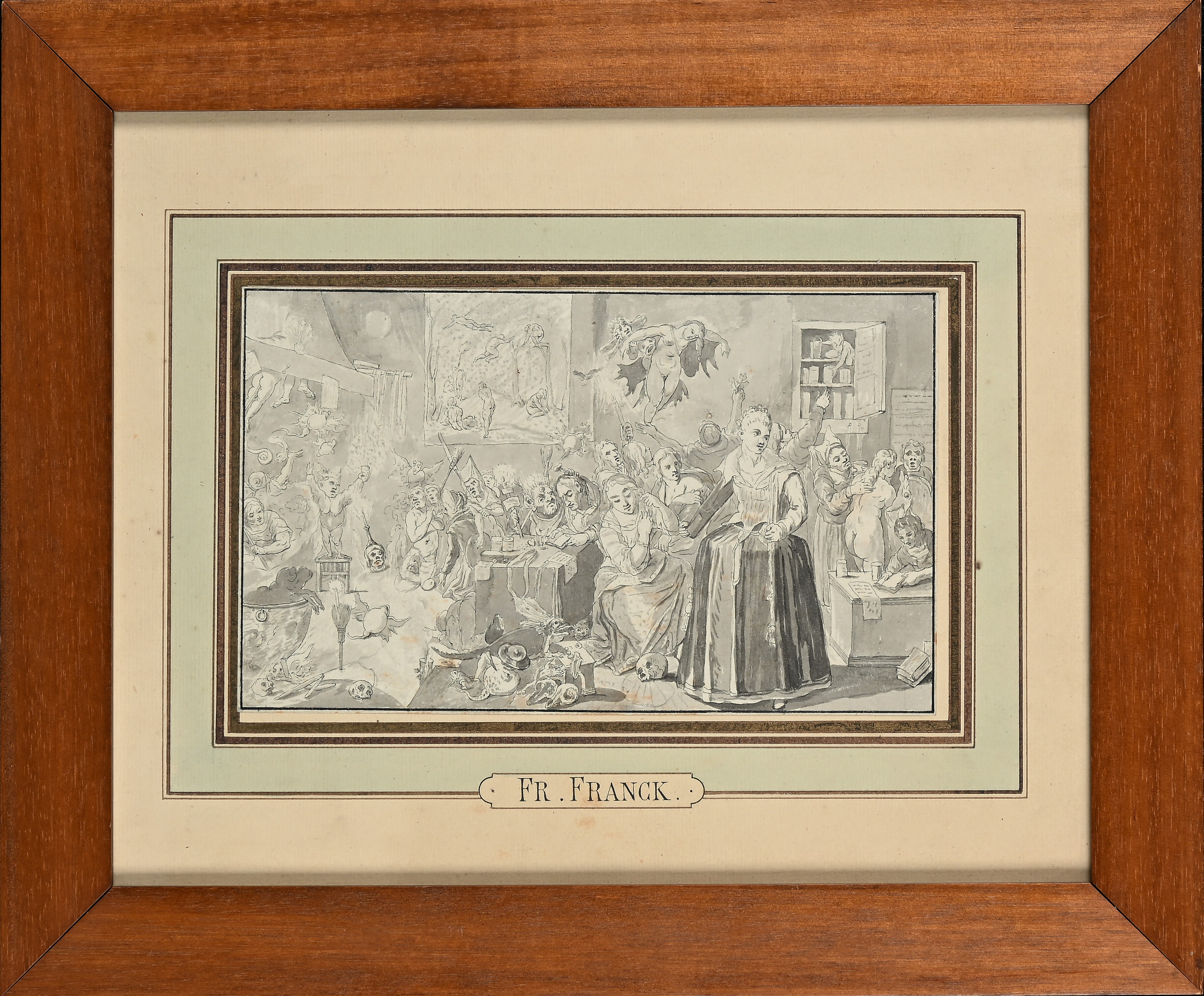 Frans Francken II - La cucina della strega, china e inchiostro diluito su carta
