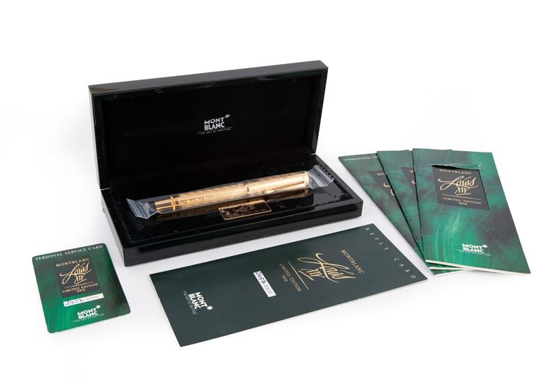 Montblanc Louis XIV Edizione Limitata - Penna Stilografica in Argento 925/000 Vermeil in Oro 23,5...