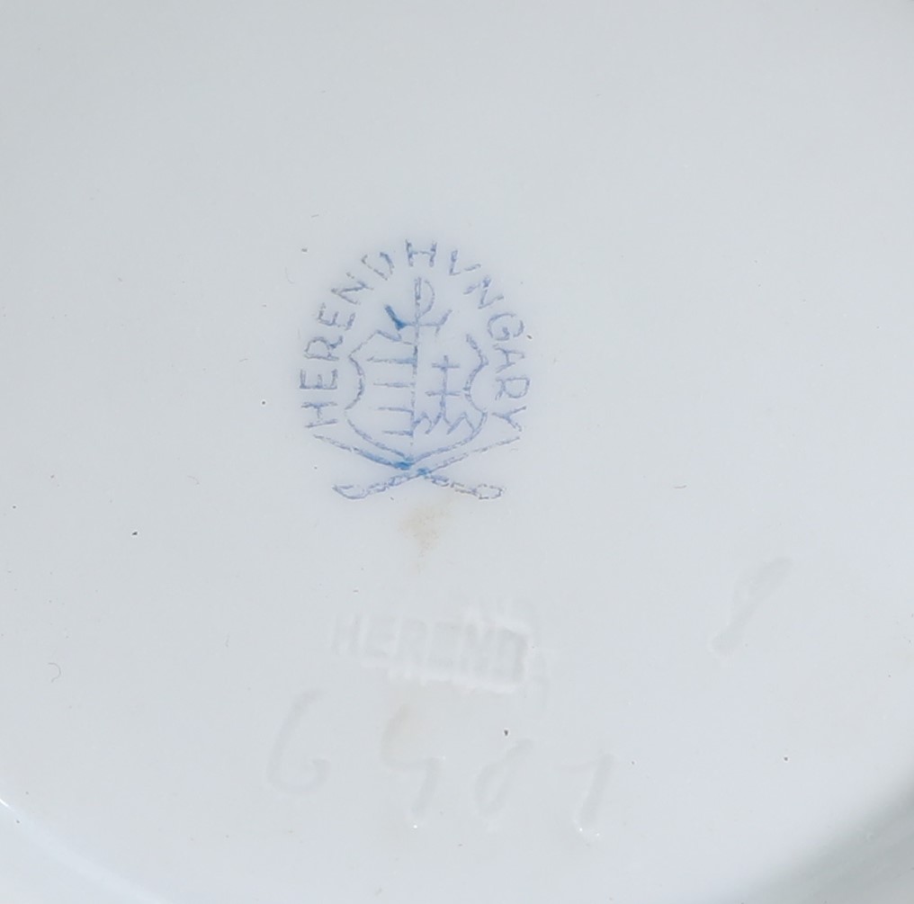 Cache-pot in Porcellana, Decoro Persil, Manifattura di Herend, Ungheria Metà del XX Secolo