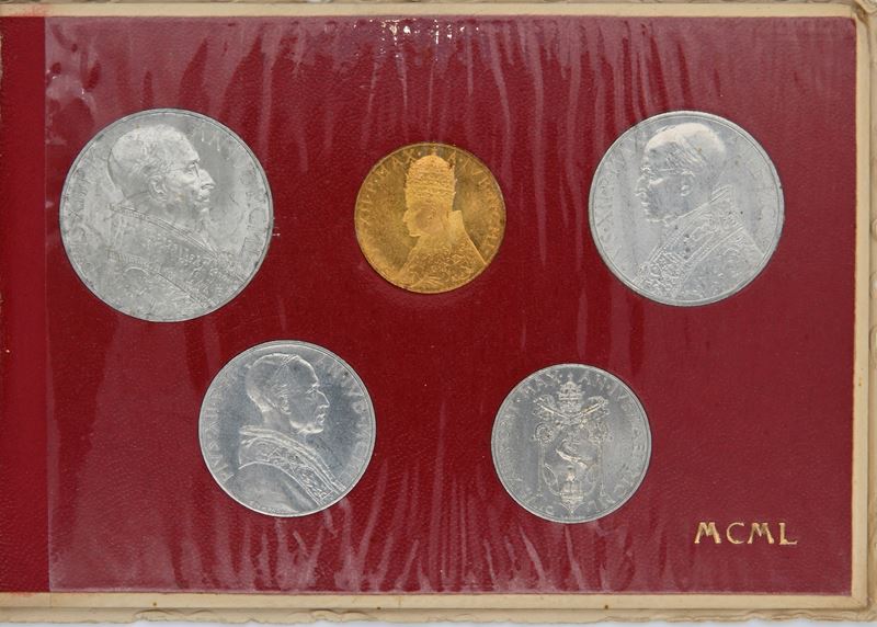 Serie Divisionale: 1 Lira, 2, 5, 10 e 100 Lire 1950 Pio XII Città del Vaticano