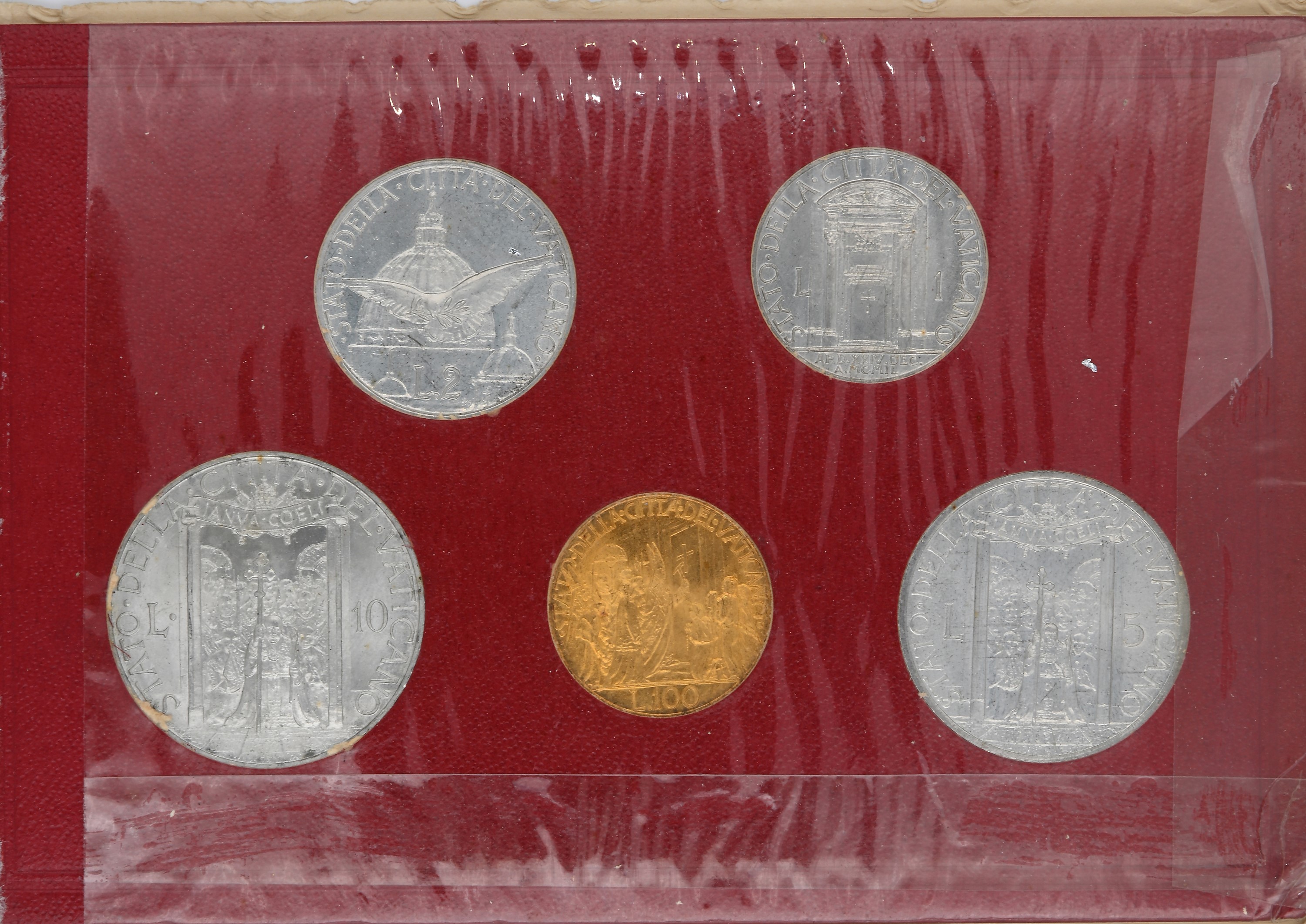 Serie Divisionale: 1 Lira, 2, 5, 10 e 100 Lire 1950 Pio XII Città del Vaticano