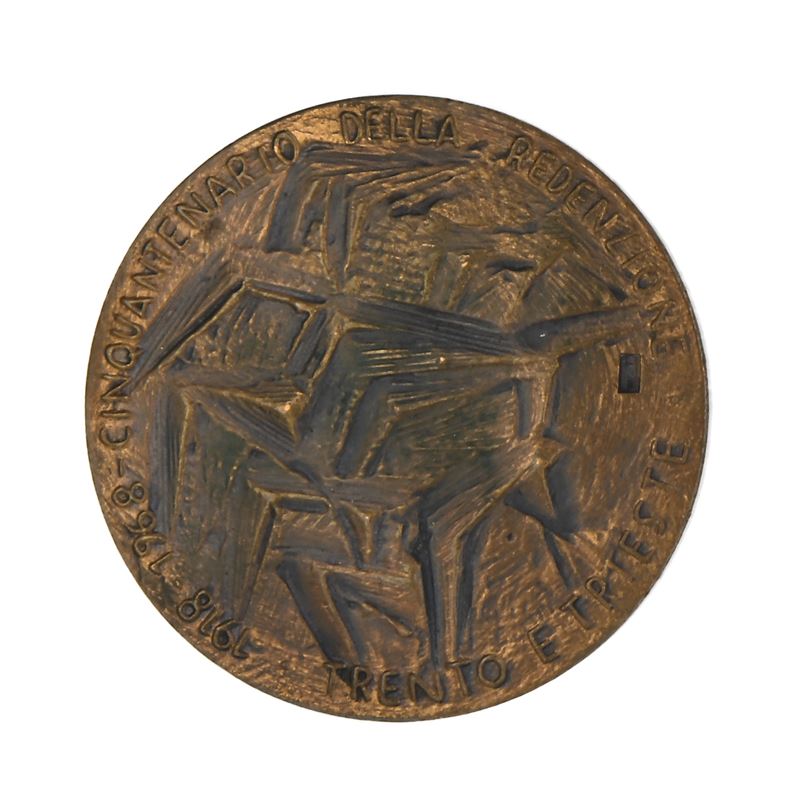 Emilio Greco - Medaglia in Bronzo del Cinquantenario 1918-1968 della Redenzione di Trento e Tries...