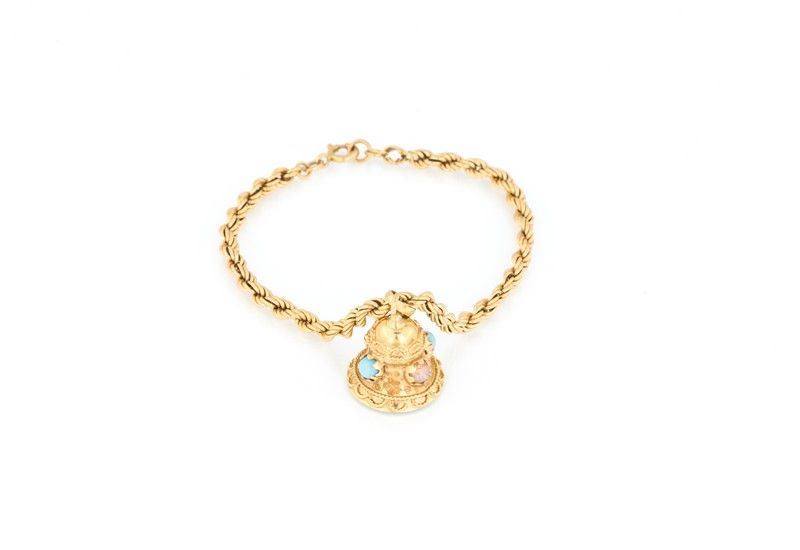 Bracciale in Oro Giallo con Campanella