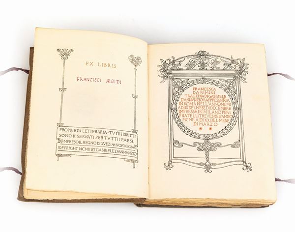 Gabriele D'Annunzio - Francesca da Rimini Tragedia Rappresentata in Roma nell'anno MCMII al dì IX del mese di dicembre