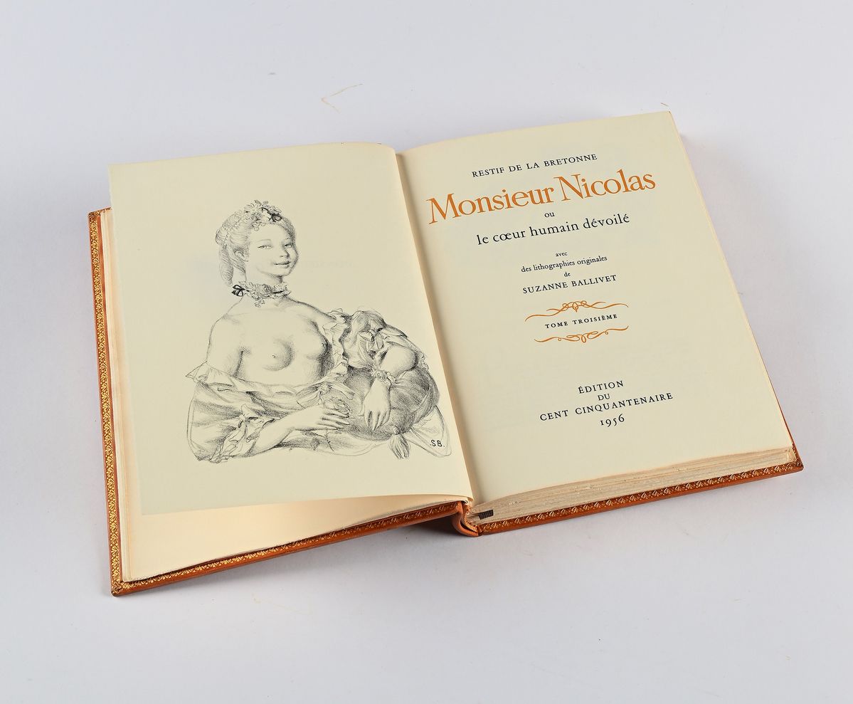 Restif De la Bretonne - Monsieur Nicolas Ou le Coeur Humain Dévoilé Avec Des Lithographies Origin...