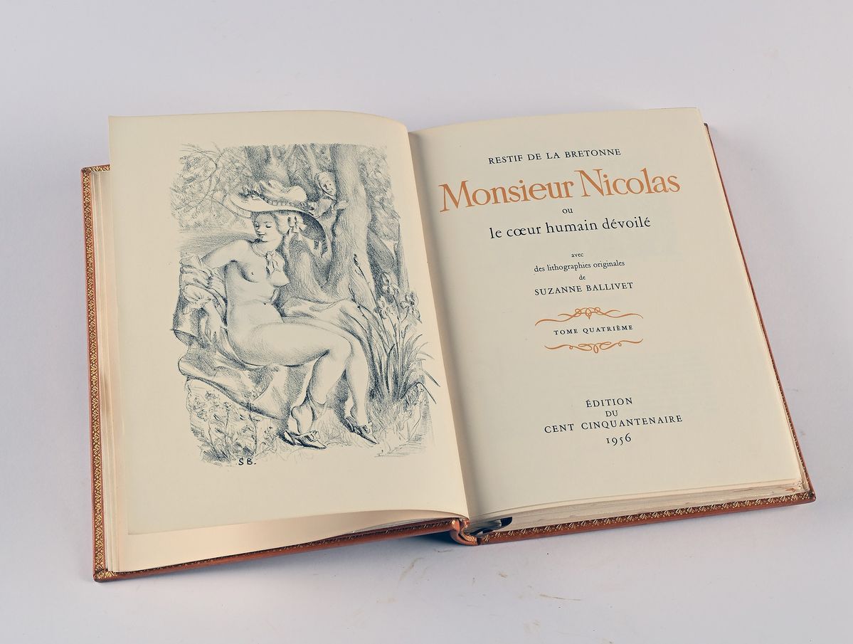 Restif De la Bretonne - Monsieur Nicolas Ou le Coeur Humain Dévoilé Avec Des Lithographies Origin...