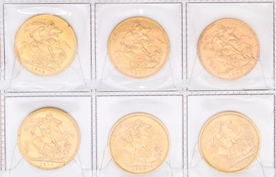 Lotto di Sei Sterline: 1907, 1909, 1912, 1914, 1968 (2pz.)