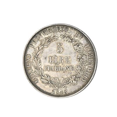 5 Lire 1848 Milano Governo Provvisorio di Lombardia