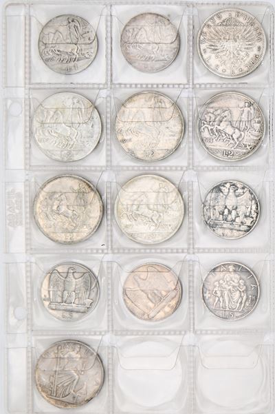 Lotto Composto da 1 Lira 1908, 1913; 2 Lire 1905, 1910, 1912, 1914, 1916, 1917; 5 Lire 1927, 1929...