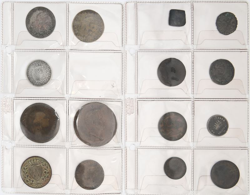 Lotto: 1 Lira 1827 Torino, 5 Centesimi 1826 Torino Carlo Felice Regno di Sardegna; 10 Soldi 1811 ...
