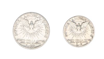 5 e 10 Lire Sede Vacante 1939 Città del Vaticano