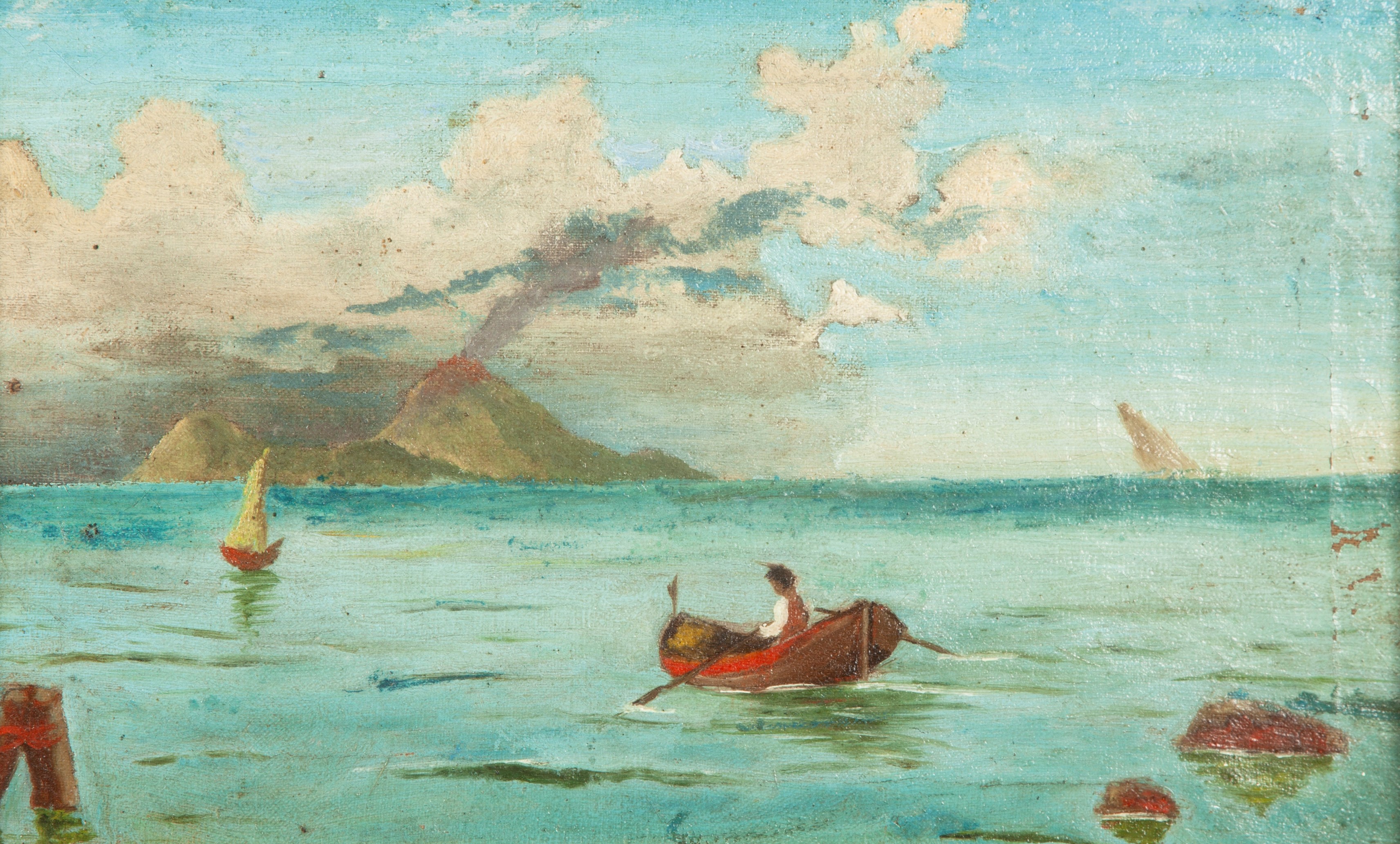 Pittore del XIX Secolo - Veduta di Stromboli dal Mare