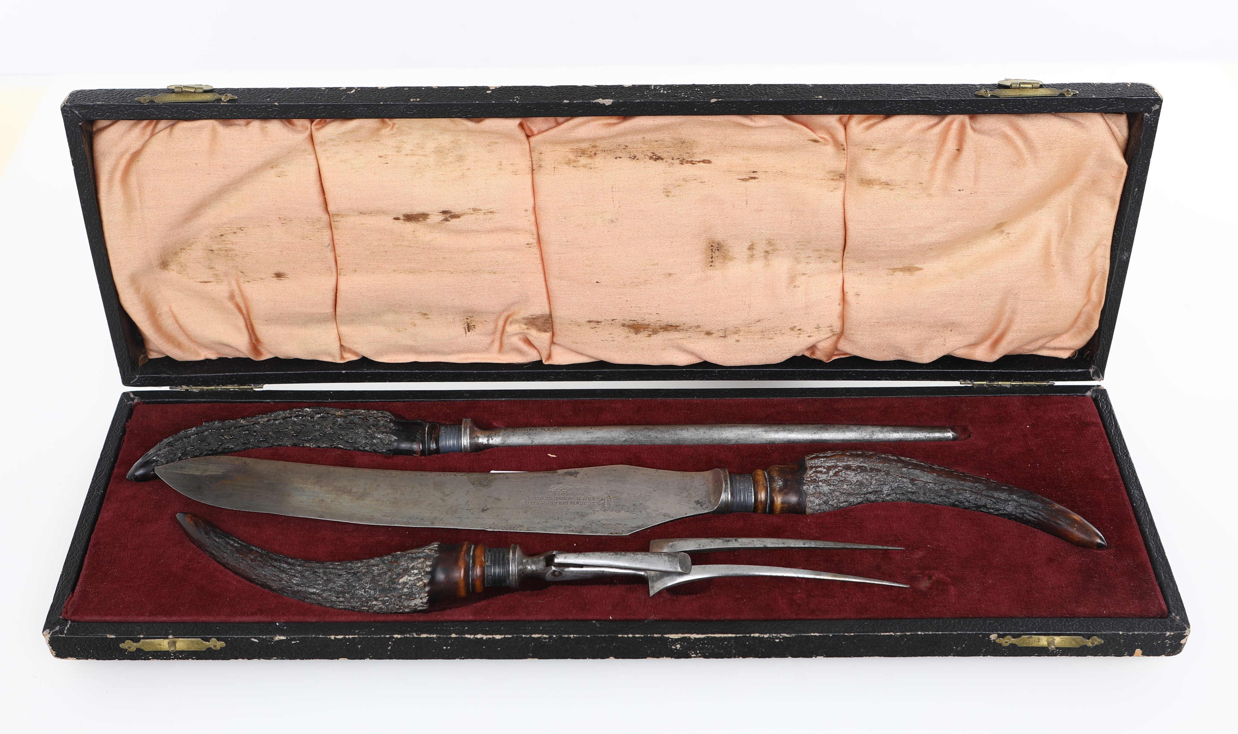 Servizio da Arrosto con Manici in Corno, Thomas Turner & Company, Città di Sheffield, Prima Metà ...