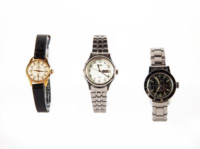 3 Orologi da Polso da Donna: - Titus, a Carica Meccanica in Acciaio e Acciaio Dorato con Secondim...
