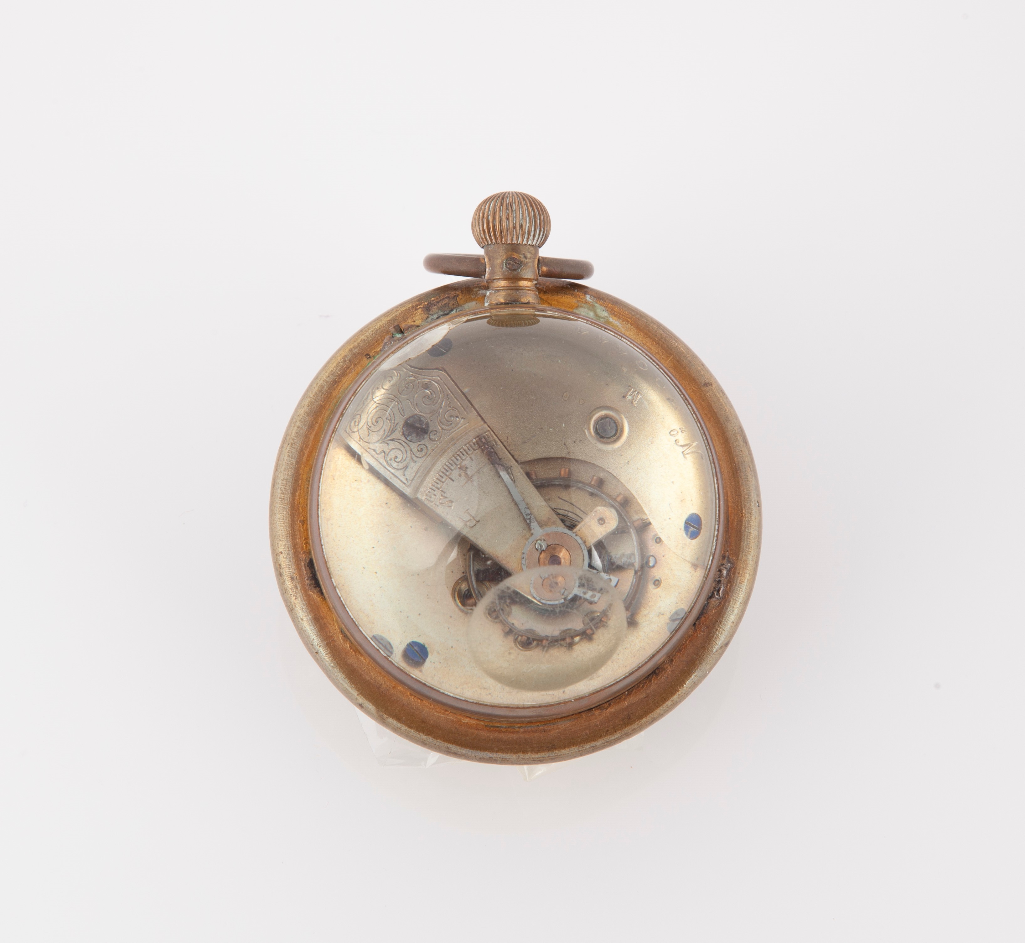 Orologio da Tavolo Sferico in Metallo e Vetro. Movimento con Scappamento Ad Ancora, Bialanciere c...