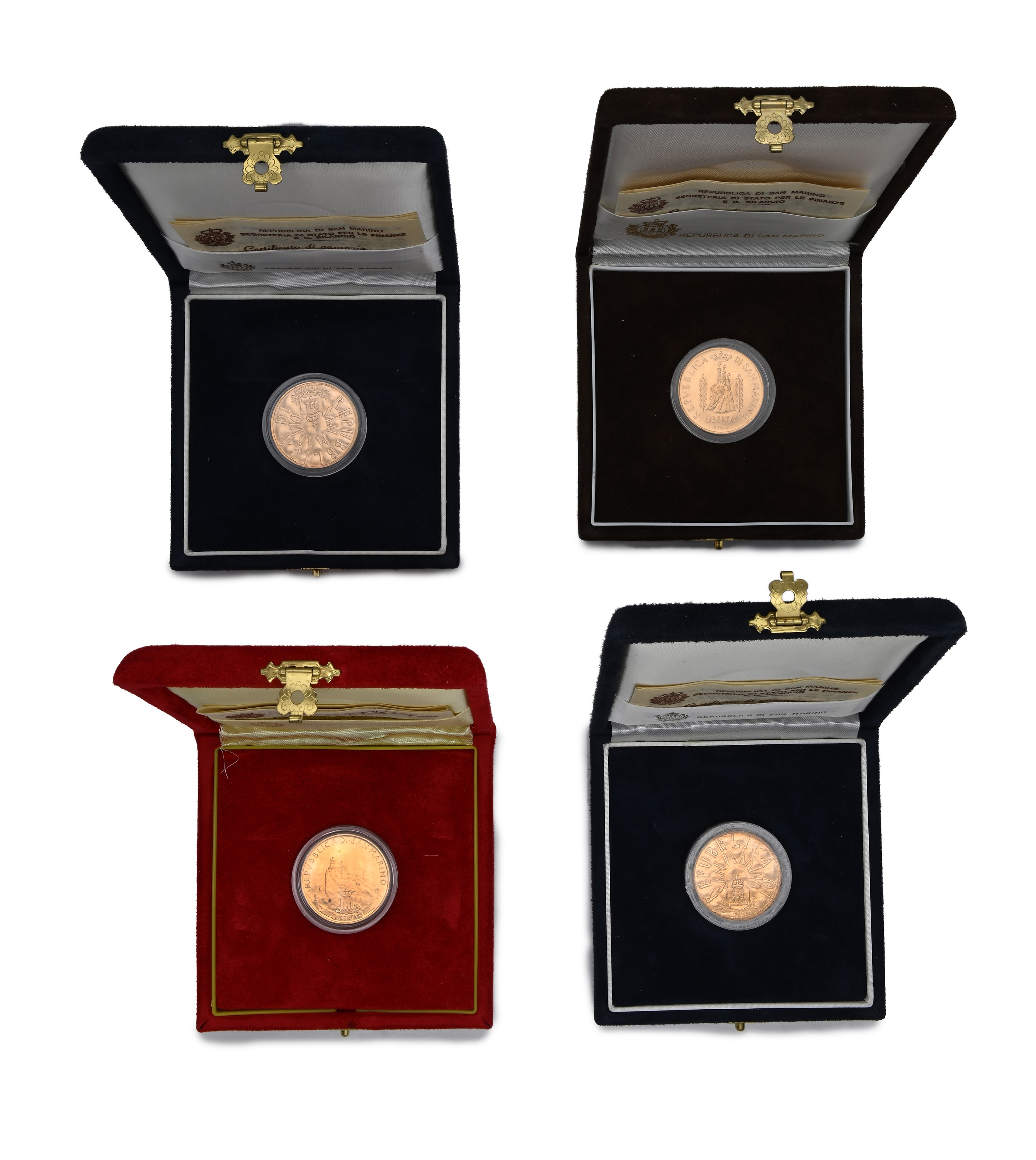 4 Monete da 5 Scudi Repubblica di San Marino 1983 (2), 1984, 1985