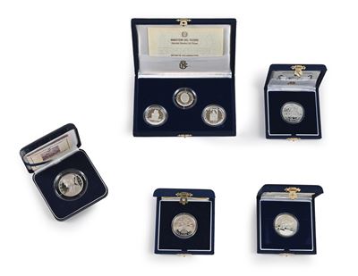 Lotto Composto da 4 Pezzi da 500 Lire Proof 1985, 1987, 1990, 1993 + 1 Trittico Proof 1988 (500, ...