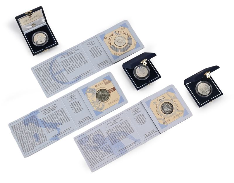 Lotto Composto da 2 Pezzi 5.000 Lire 1996 Proof e Fdc + 1 Pezzo 1.000 Lire Fdc 1996 + 3 Pezzi 10....