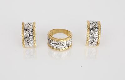 Parure Anello e Orecchini in Oro e Brillanti