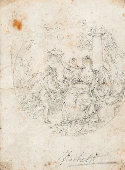 Musa incorona Amore, matita su carta