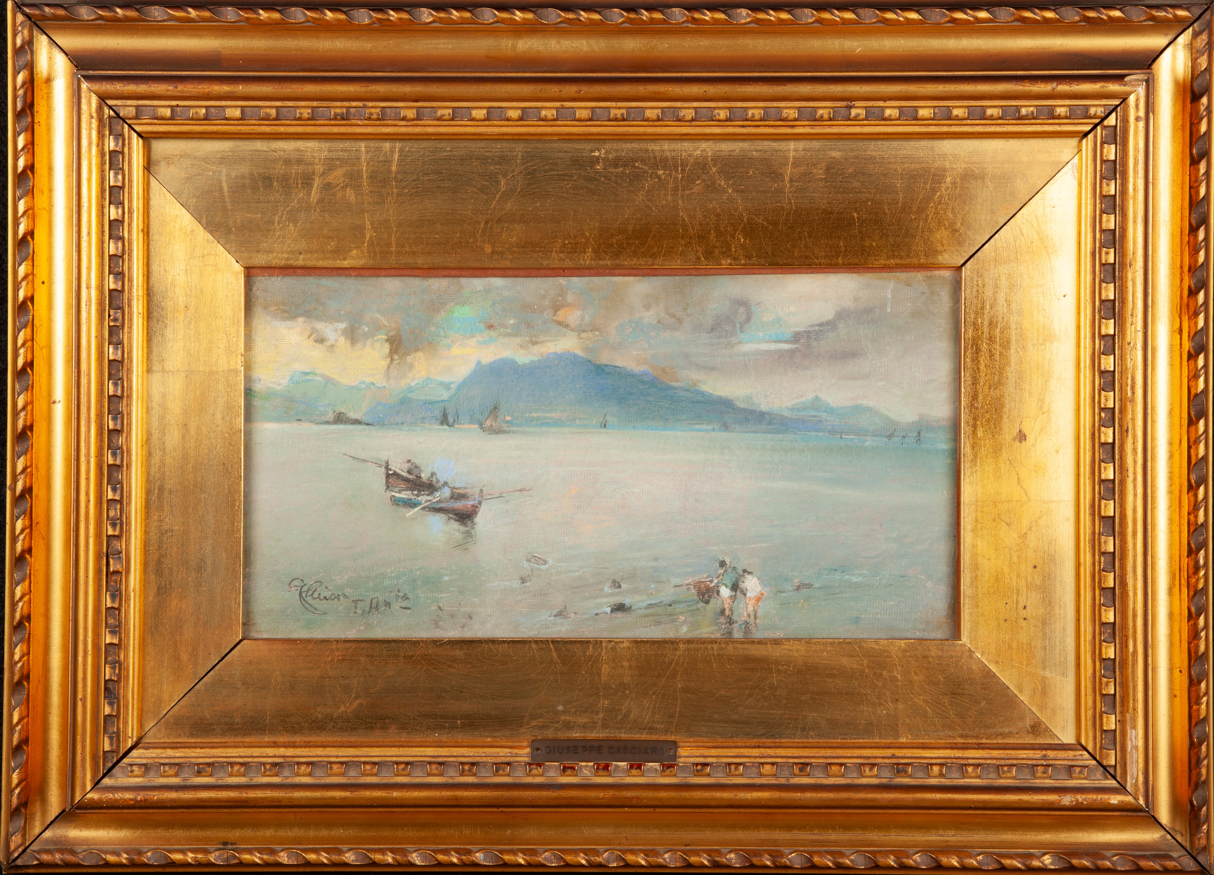 Giuseppe Casciaro - Marina con Pescatori