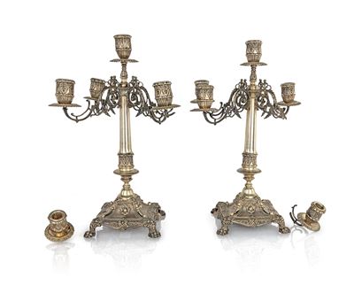 Coppia di Candelabri a Cinque Luci