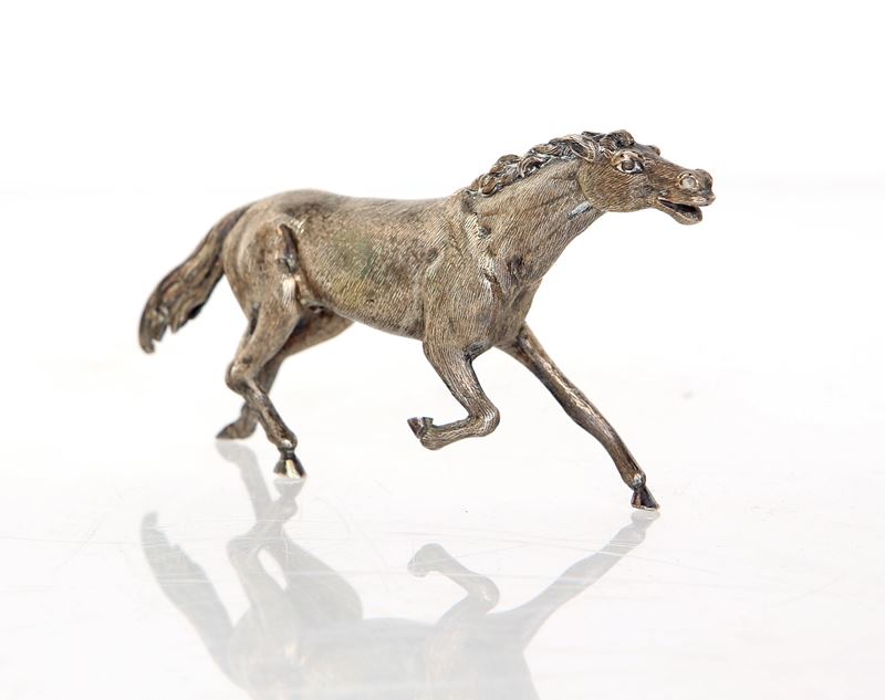 Cavallo in Metallo Argentato
