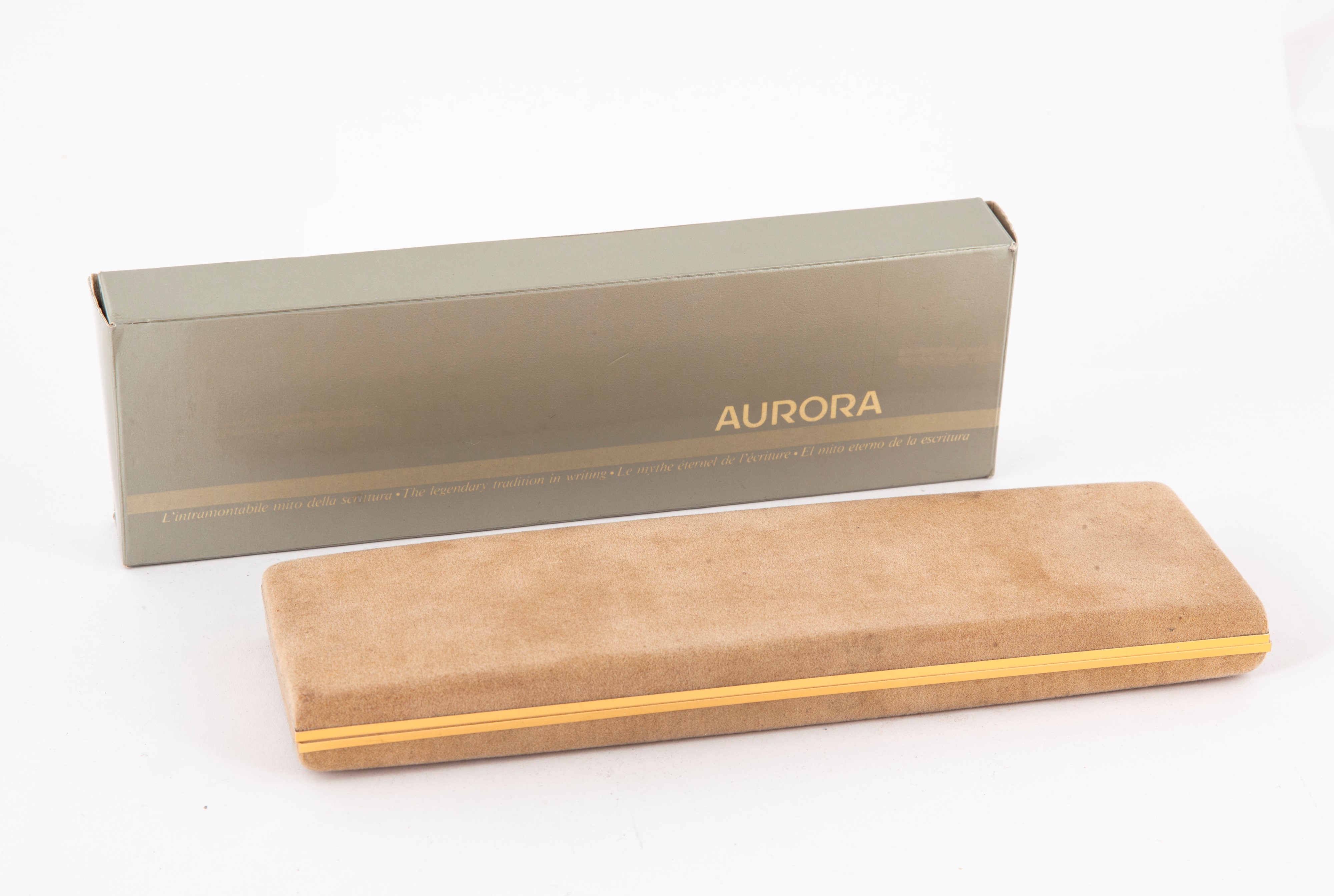Aurora Oro Nero - Penna a Sfera in Metallo Brunito e Finiture Dorate